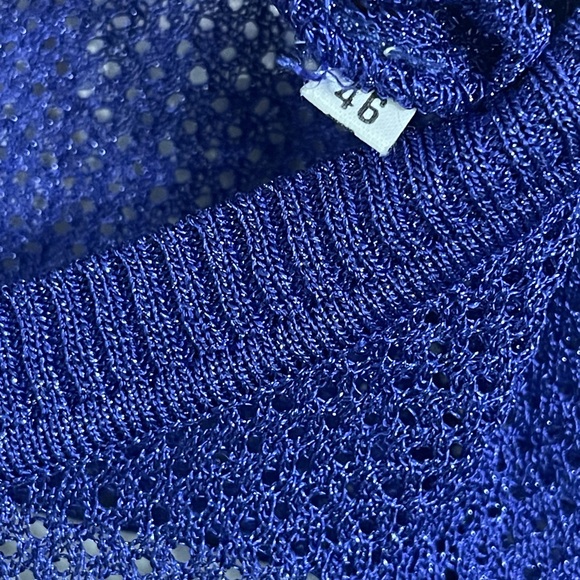 M Missoni Women’s Knit Blue Button Down Cardigan Size 46 - Picture 7 of 7